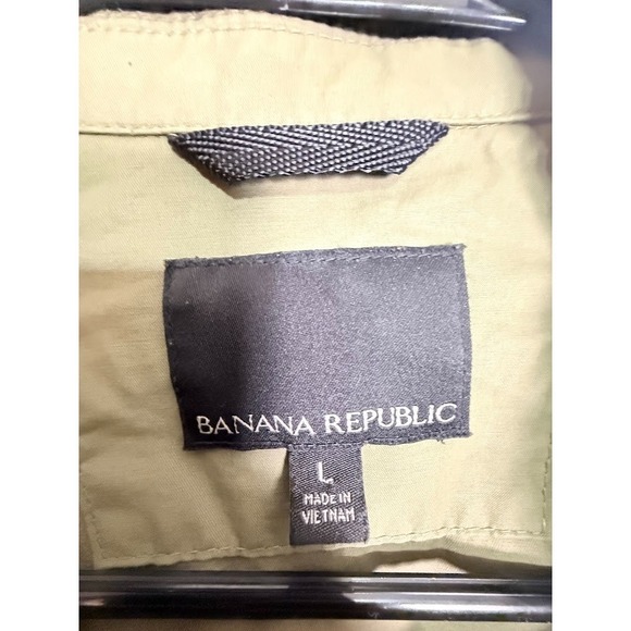 Banana Republic Men's Lightweight Field Jacket Utility Pockets Olive Green Large - Picture 3 of 6